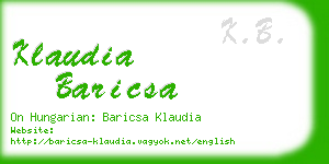 klaudia baricsa business card